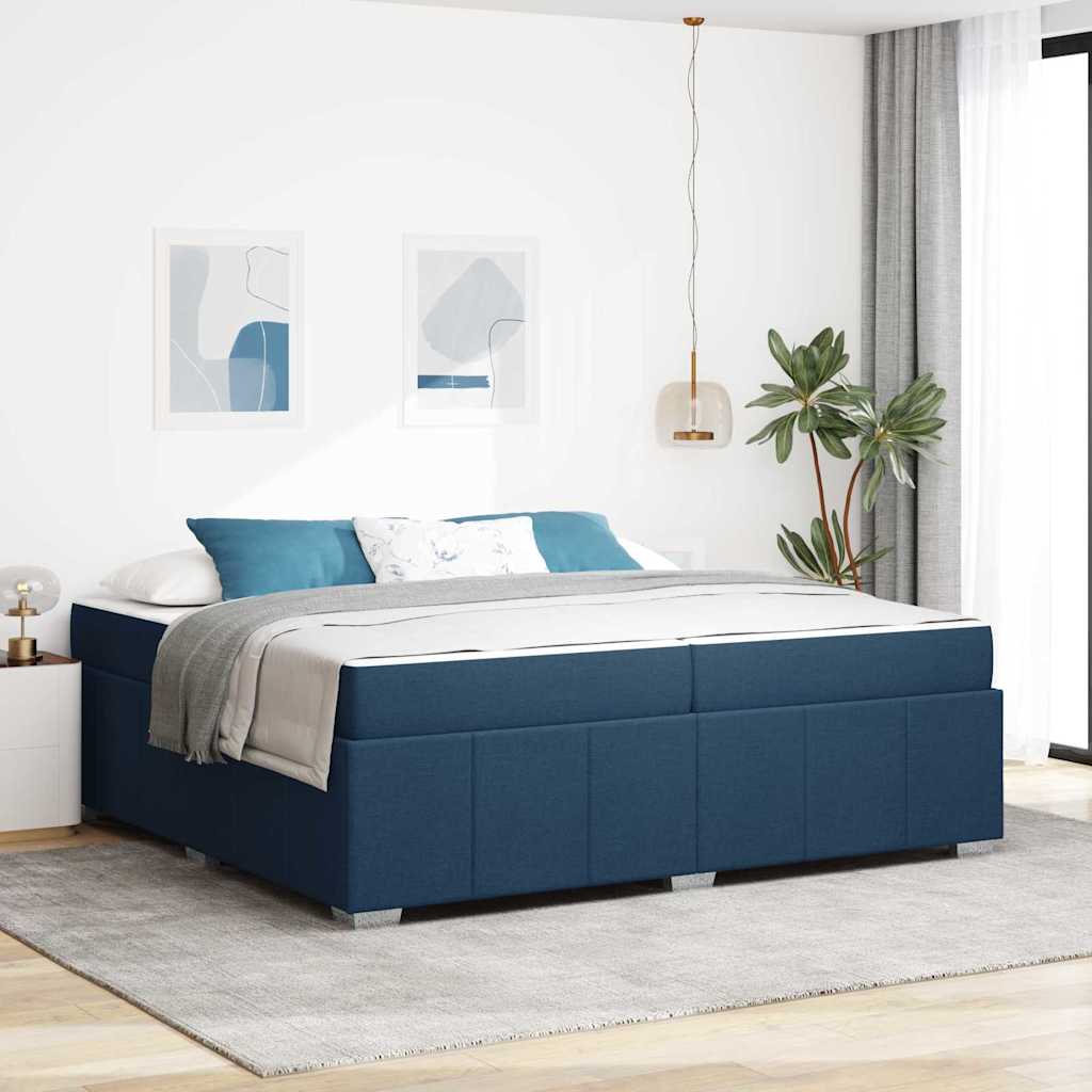 vidaXL Estructura de cama con colchón Azul 200 x 200 cm tela