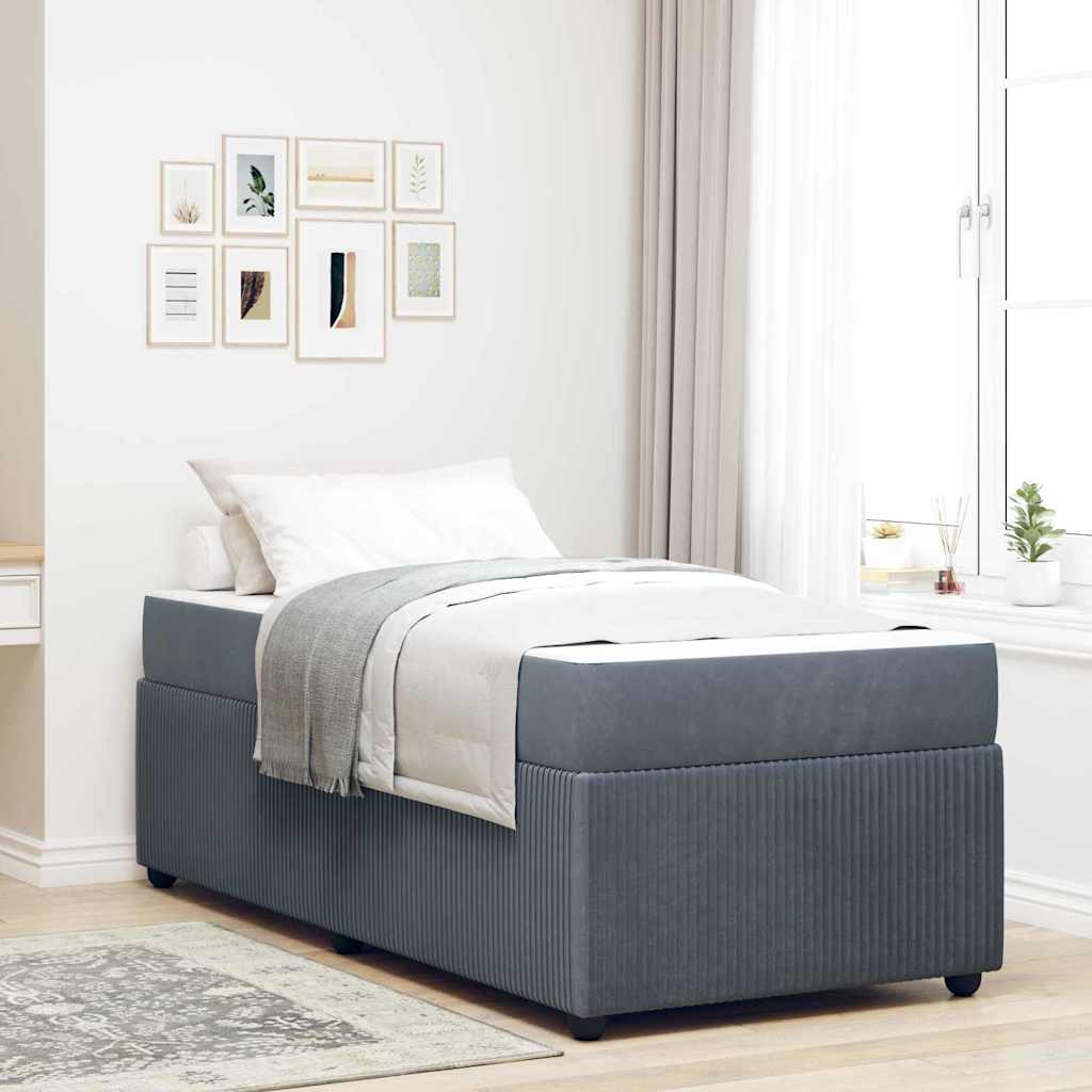 vidaXL Estructura de cama Gris oscuro 80 x 200 cm tela