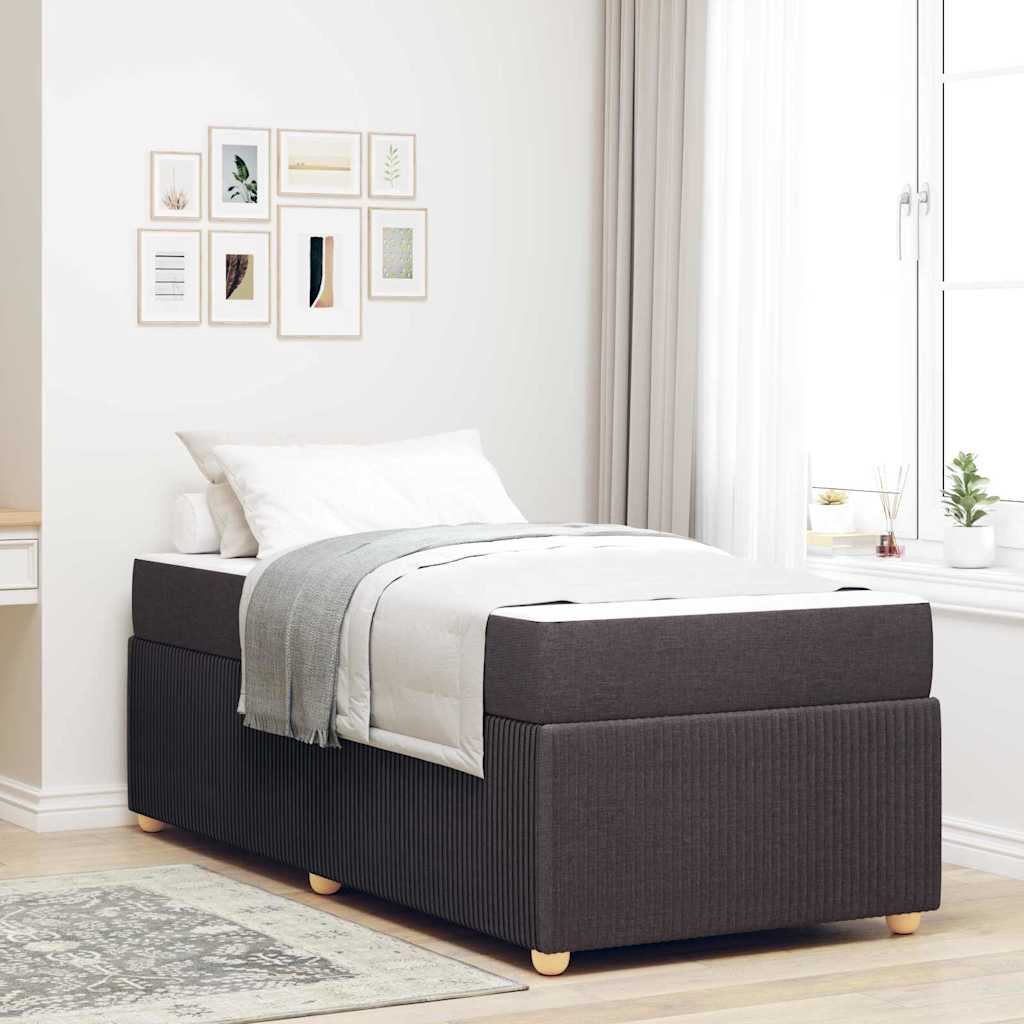vidaXL Estructura de cama Marrón Oscuro 90 x 190 cm tela
