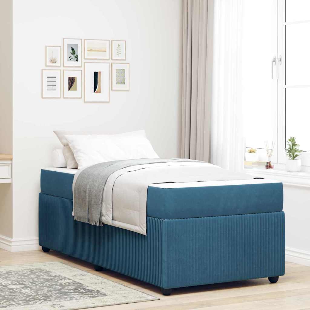 vidaXL Estructura de cama Azul 90 x 190 cm tela
