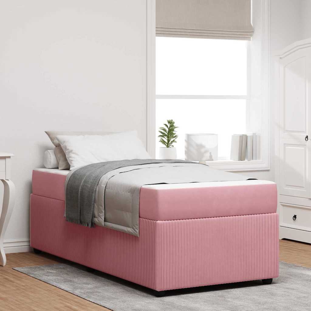 vidaXL Estructura de cama Rosa 90 x 190 cm tela