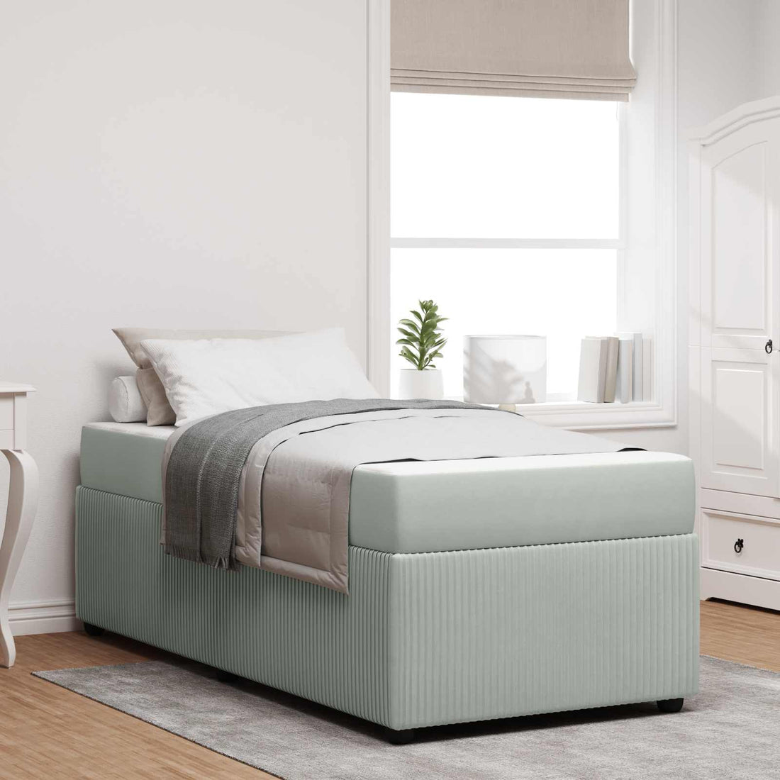 vidaXL Estructura de cama Gris Claro 100 x 200 cm tela