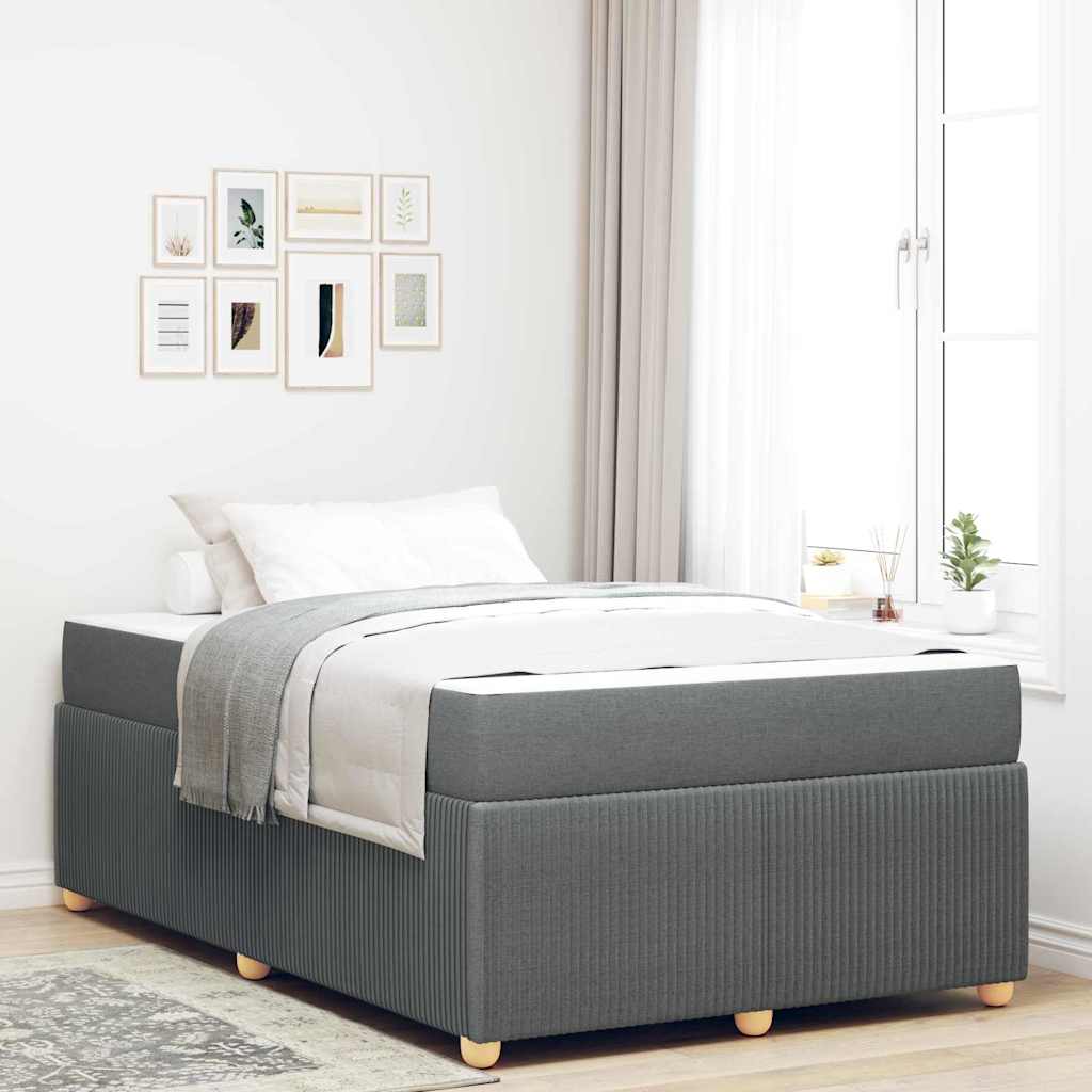 vidaXL Estructura de cama Gris oscuro 120 x 190 cm tela