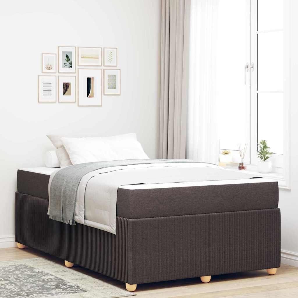 vidaXL Estructura de cama Marrón Oscuro 120 x 200 cm tela