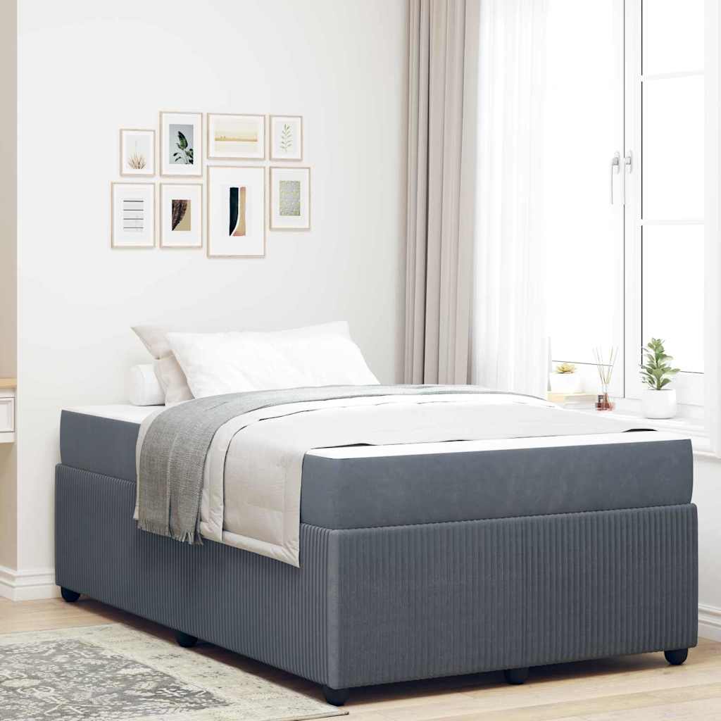 vidaXL Estructura de cama Gris oscuro 120 x 200 cm tela