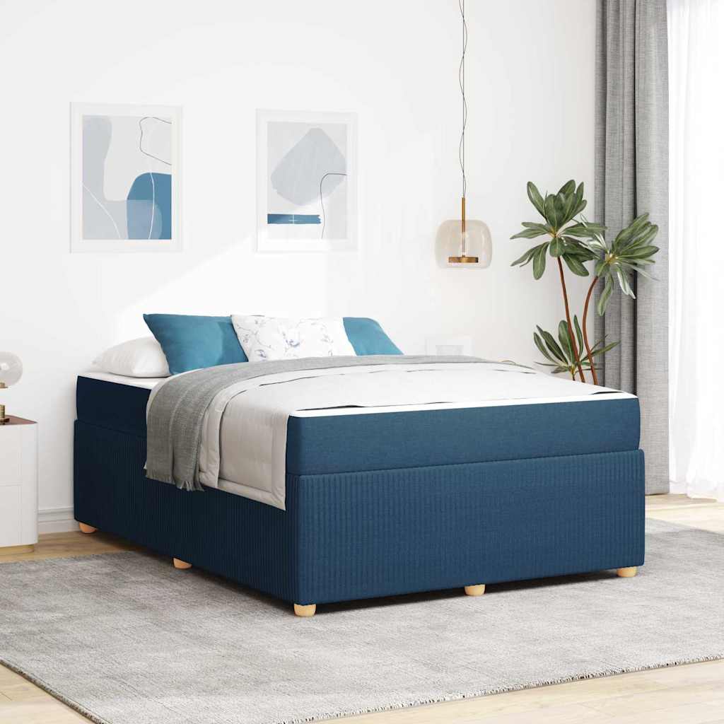 vidaXL Estructura de cama Azul 140 x 200 cm tela