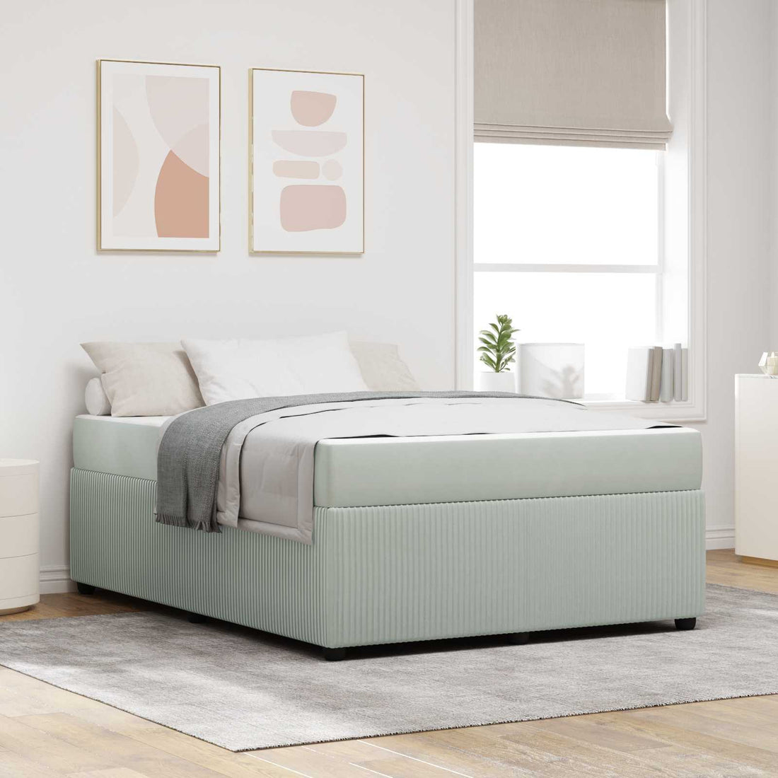 vidaXL Estructura de cama Gris Claro 160 x 200 cm tela