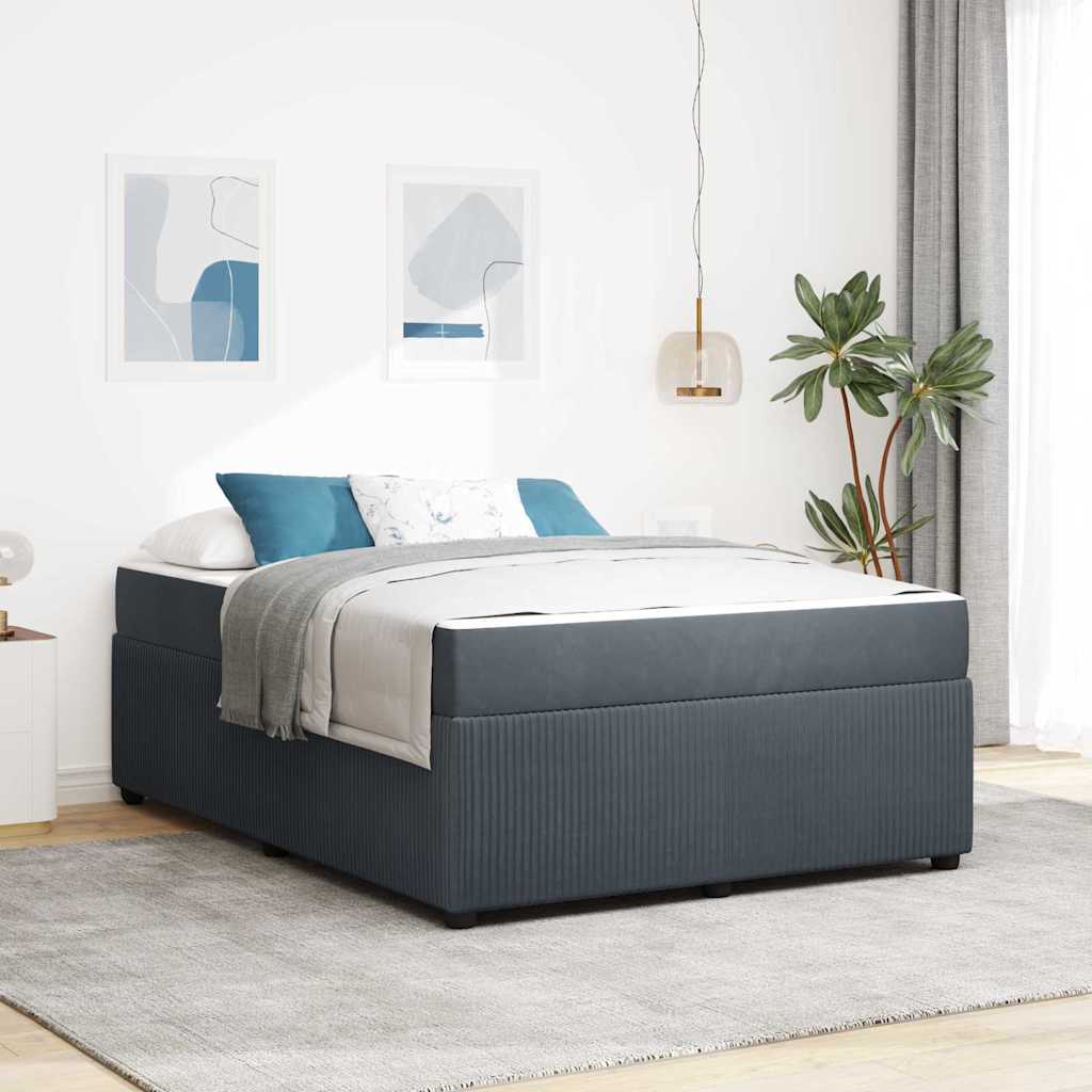 vidaXL Estructura de cama Gris oscuro 160 x 200 cm tela