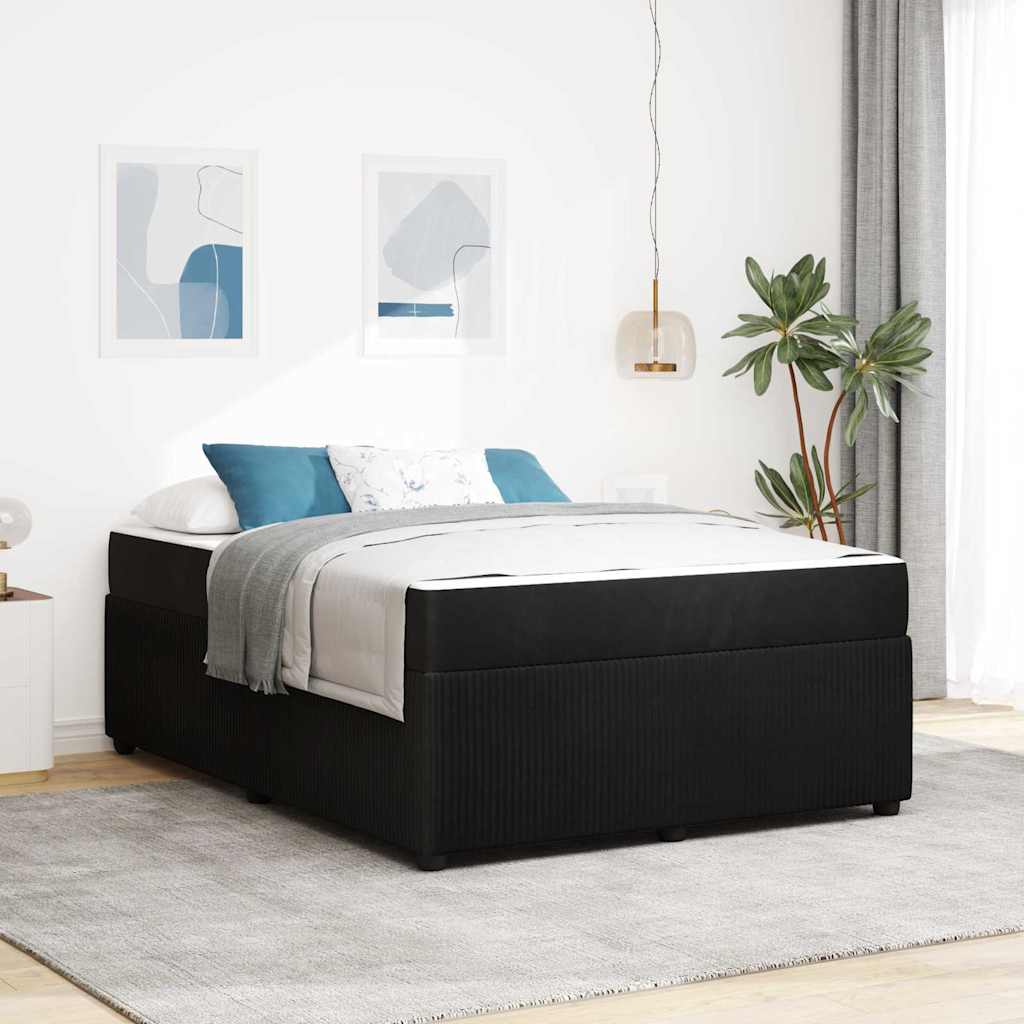 vidaXL Estructura de cama Negro 160 x 200 cm tela