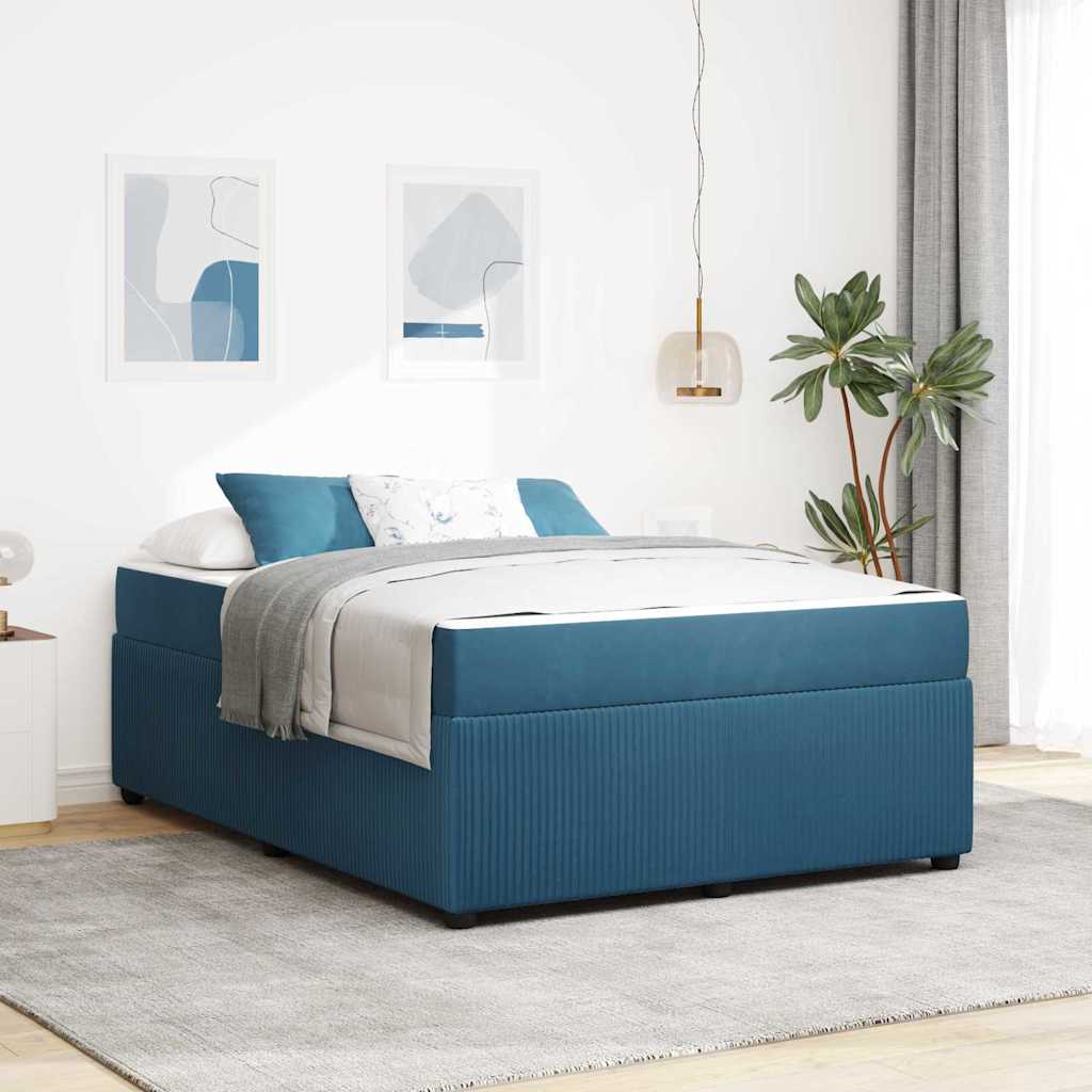 vidaXL Estructura de cama Azul 160 x 200 cm tela