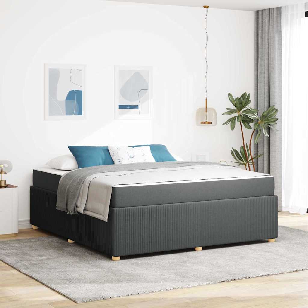 vidaXL Estructura de cama Gris oscuro 180 x 200 cm tela