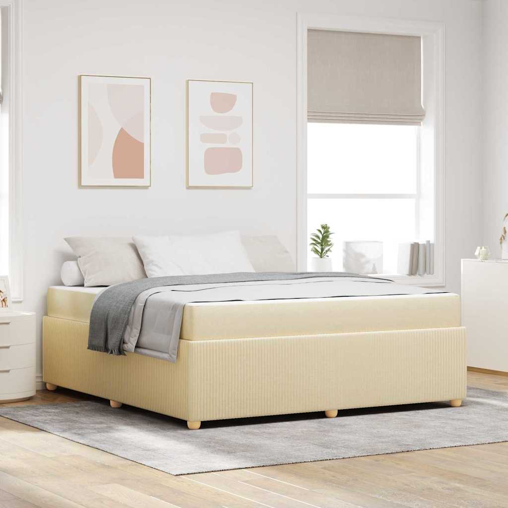 vidaXL Estructura de cama Crema 180 x 200 cm tela