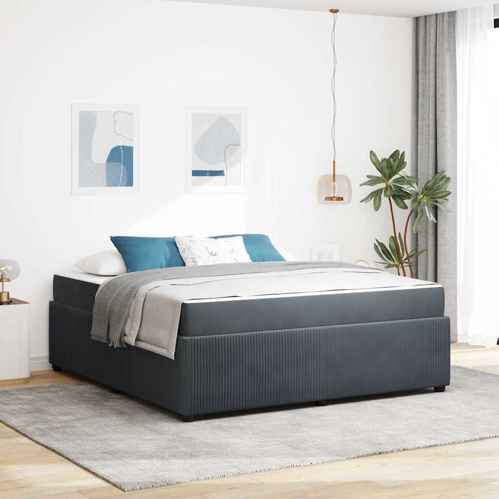 vidaXL Estructura de cama Gris oscuro 180 x 200 cm tela