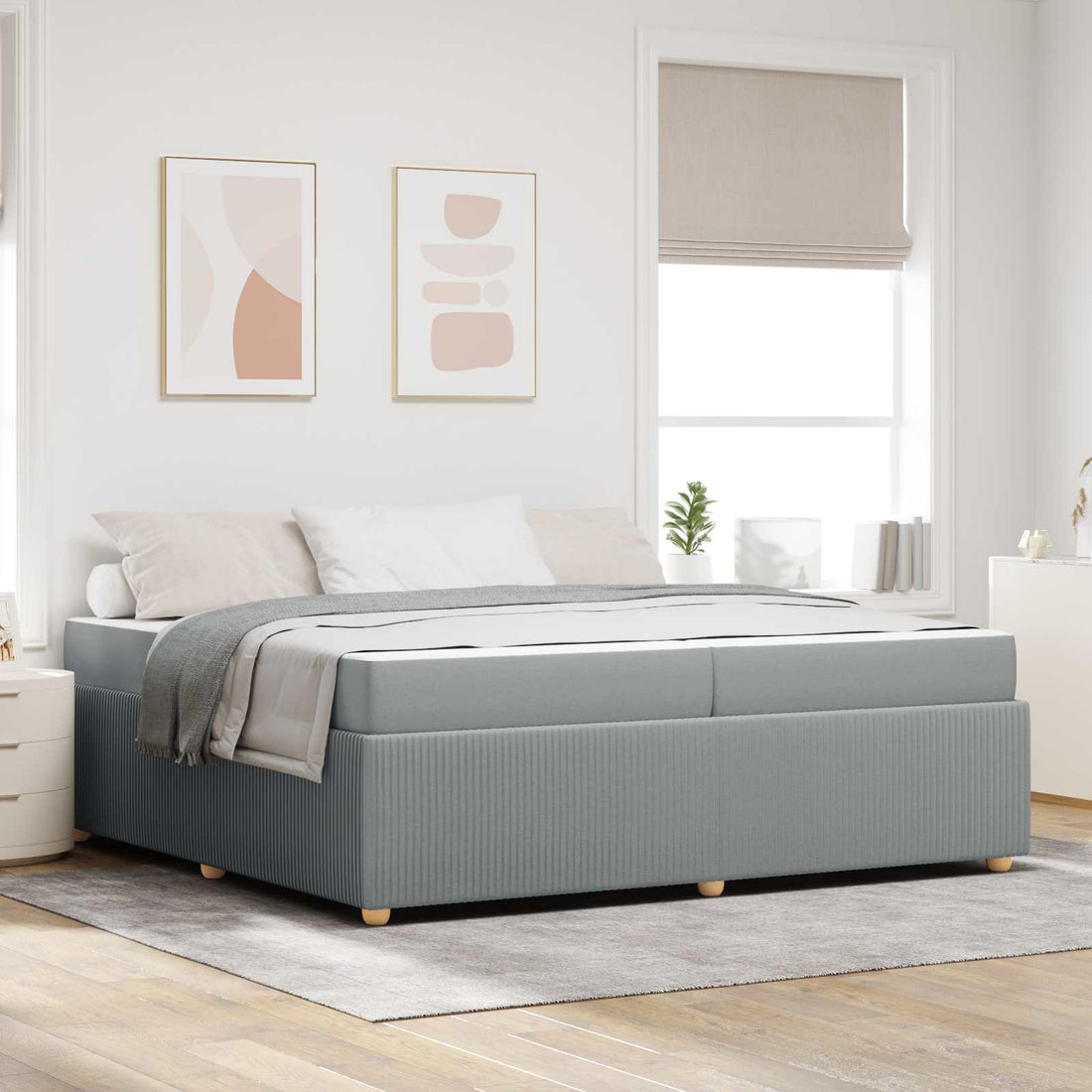 vidaXL Estructura de cama Gris Claro 200 x 200 cm tela