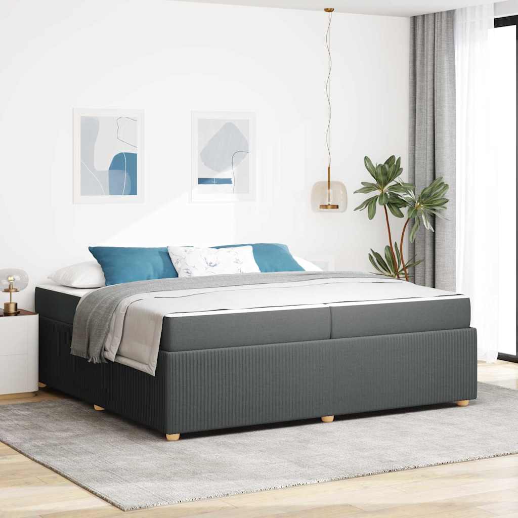 vidaXL Estructura de cama Gris oscuro 200 x 200 cm tela