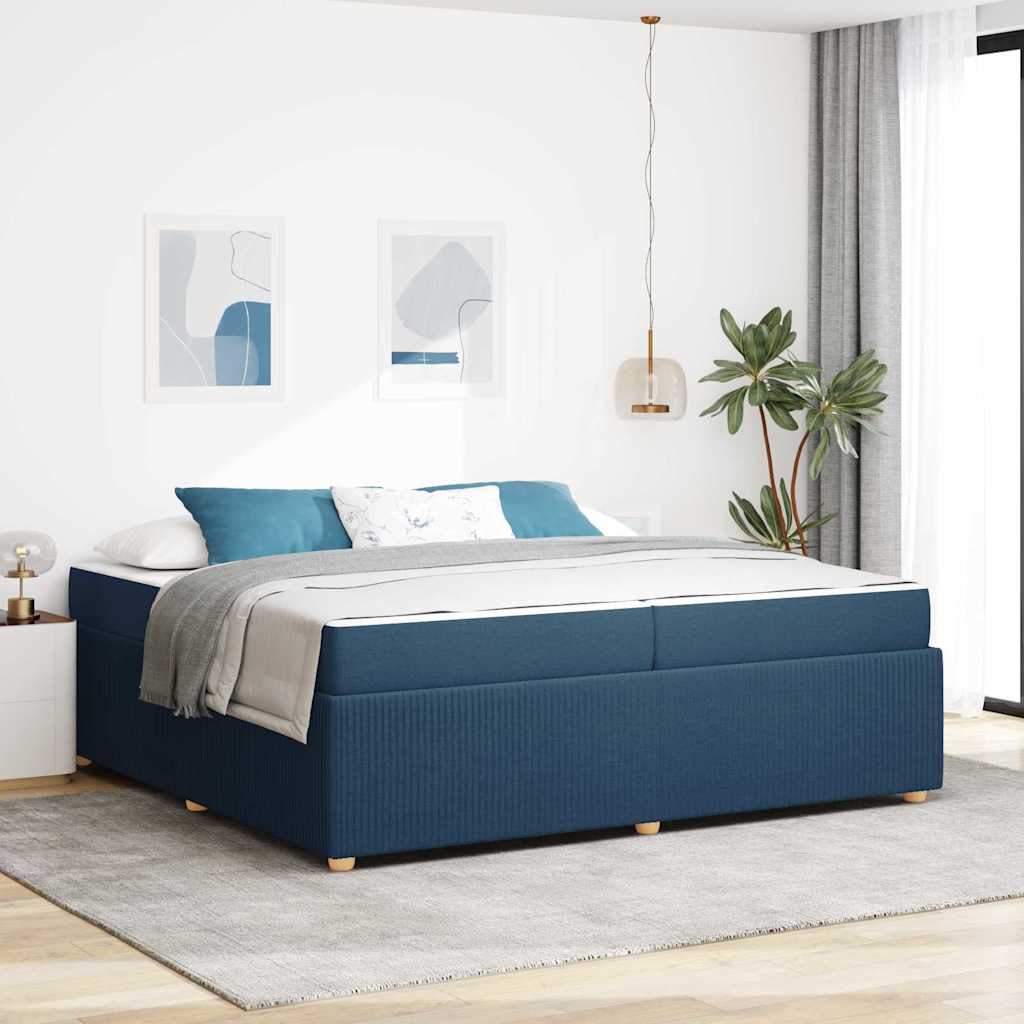 vidaXL Estructura de cama Azul 200 x 200 cm tela