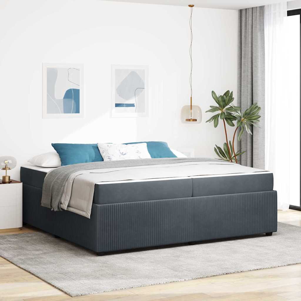 vidaXL Estructura de cama Gris oscuro 200 x 200 cm tela