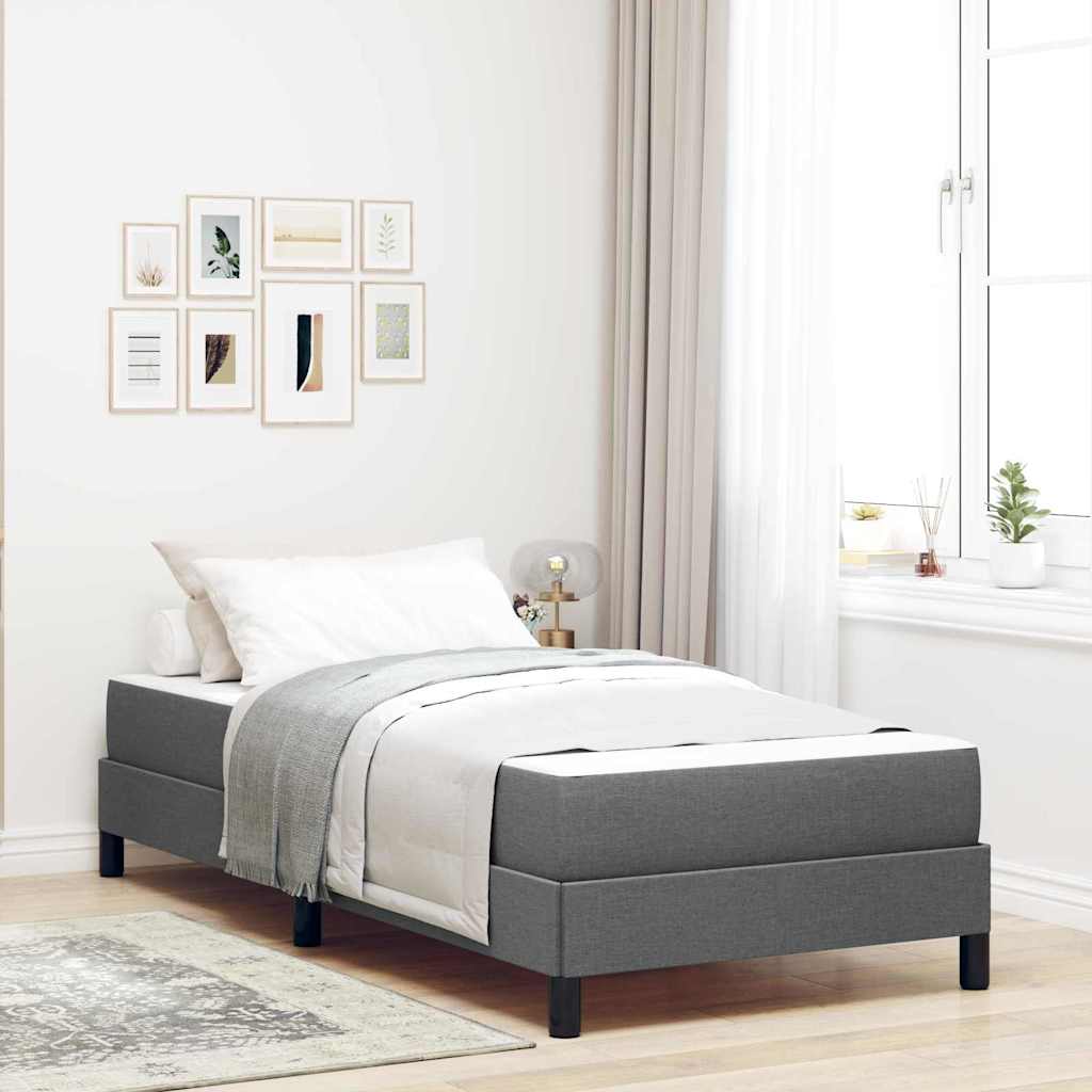 vidaXL Cama tipo Box Spring Gris oscuro 90 x 190 cm tela