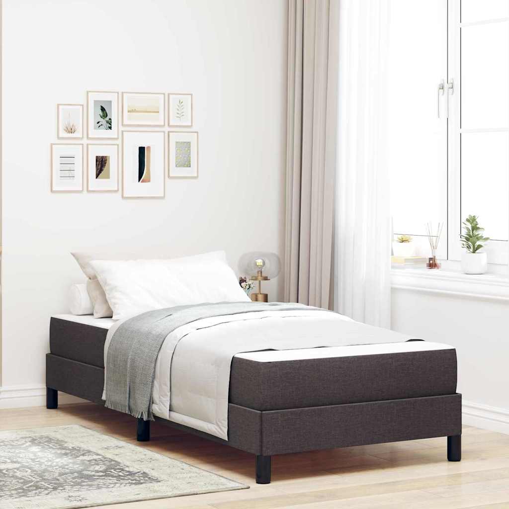 vidaXL Cama tipo Box Spring Marrón Oscuro 90 x 190 cm tela