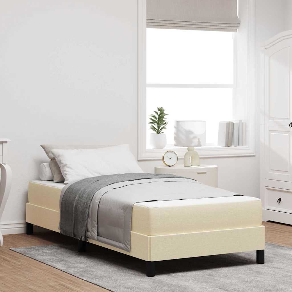 vidaXL Cama tipo Box Spring Crema 90 x 190 cm tela