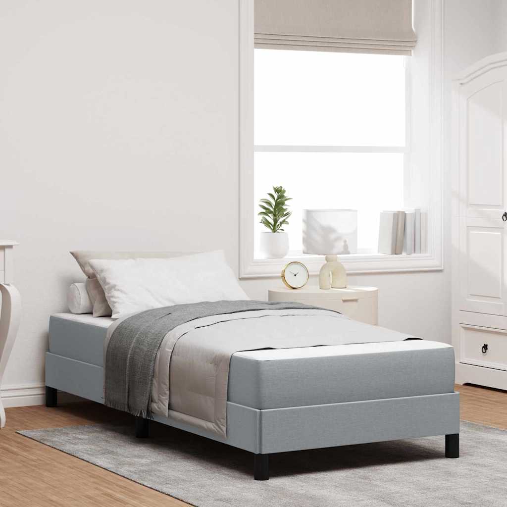 vidaXL Cama tipo Box Spring Gris Claro 90 x 200 cm tela