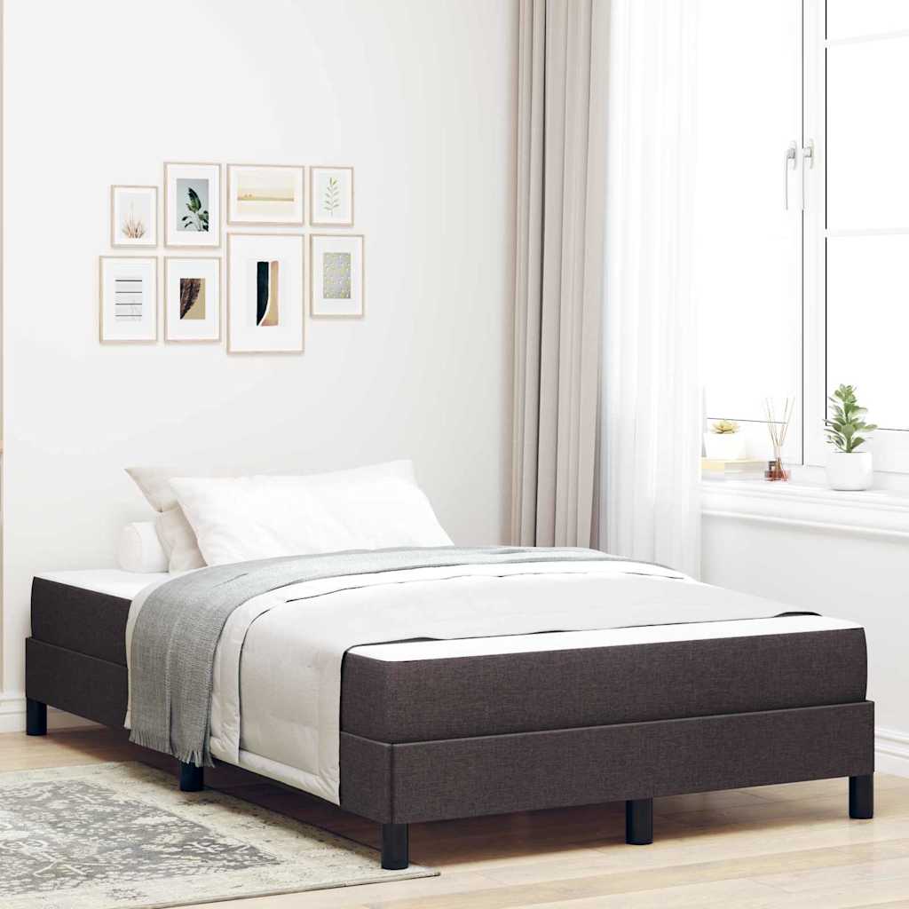 vidaXL Cama tipo Box Spring Marrón Oscuro 120 x 190 cm tela
