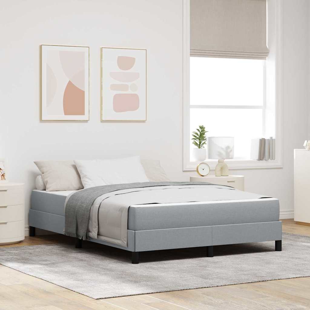 vidaXL Cama tipo Box Spring Gris Claro 140 x 190 cm tela