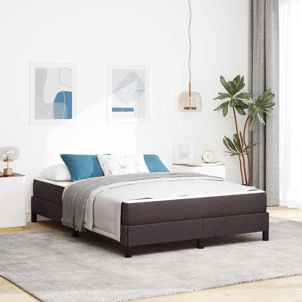 vidaXL Cama tipo Box Spring Marrón Oscuro 140 x 200 cm tela