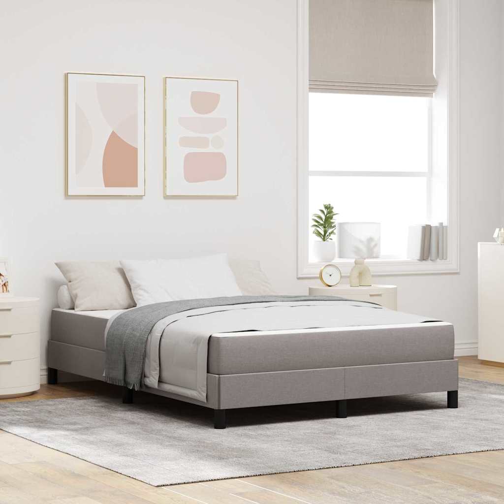 vidaXL Cama tipo Box Spring Taupé 140 x 200 cm tela
