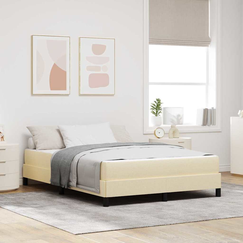 vidaXL Cama tipo Box Spring Crema 140 x 200 cm tela