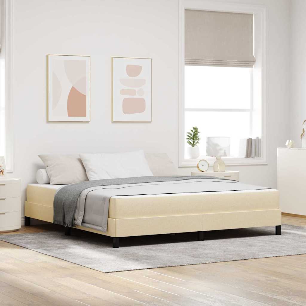 vidaXL Cama tipo Box Spring Crema 180 x 200 cm tela