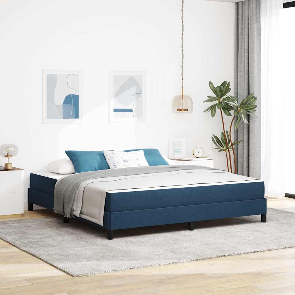 vidaXL Cama tipo Box Spring Azul 180 x 200 cm tela