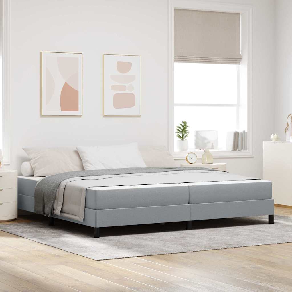 vidaXL Cama tipo Box Spring Gris Claro 200 x 200 cm tela