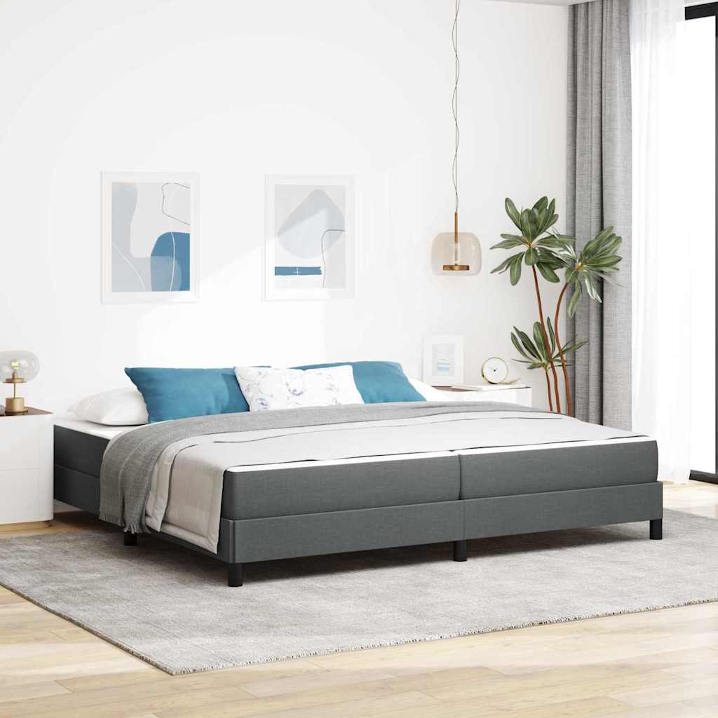 vidaXL Cama tipo Box Spring Gris oscuro 200 x 200 cm tela
