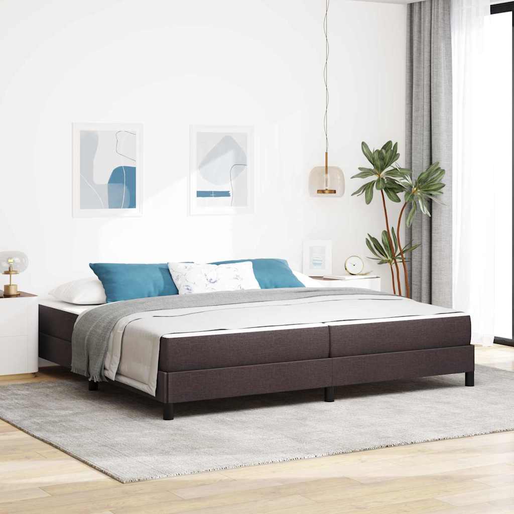 vidaXL Cama tipo Box Spring Marrón Oscuro 200 x 200 cm tela
