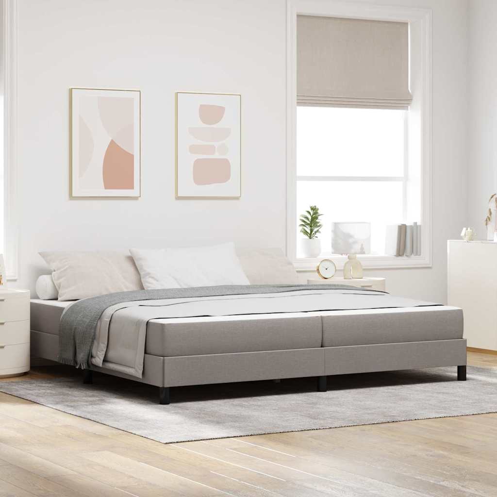 vidaXL Cama tipo Box Spring Taupé 200 x 200 cm tela