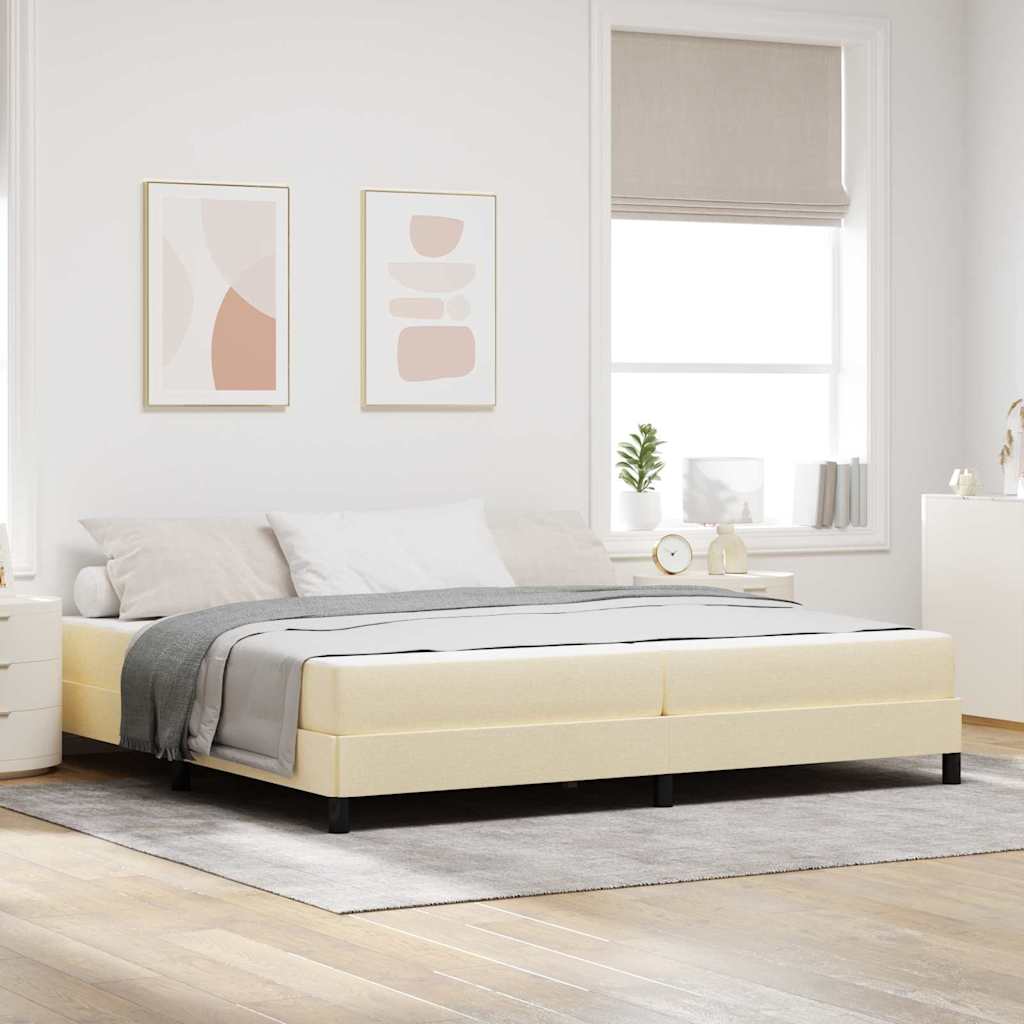 vidaXL Cama tipo Box Spring Crema 200 x 200 cm tela
