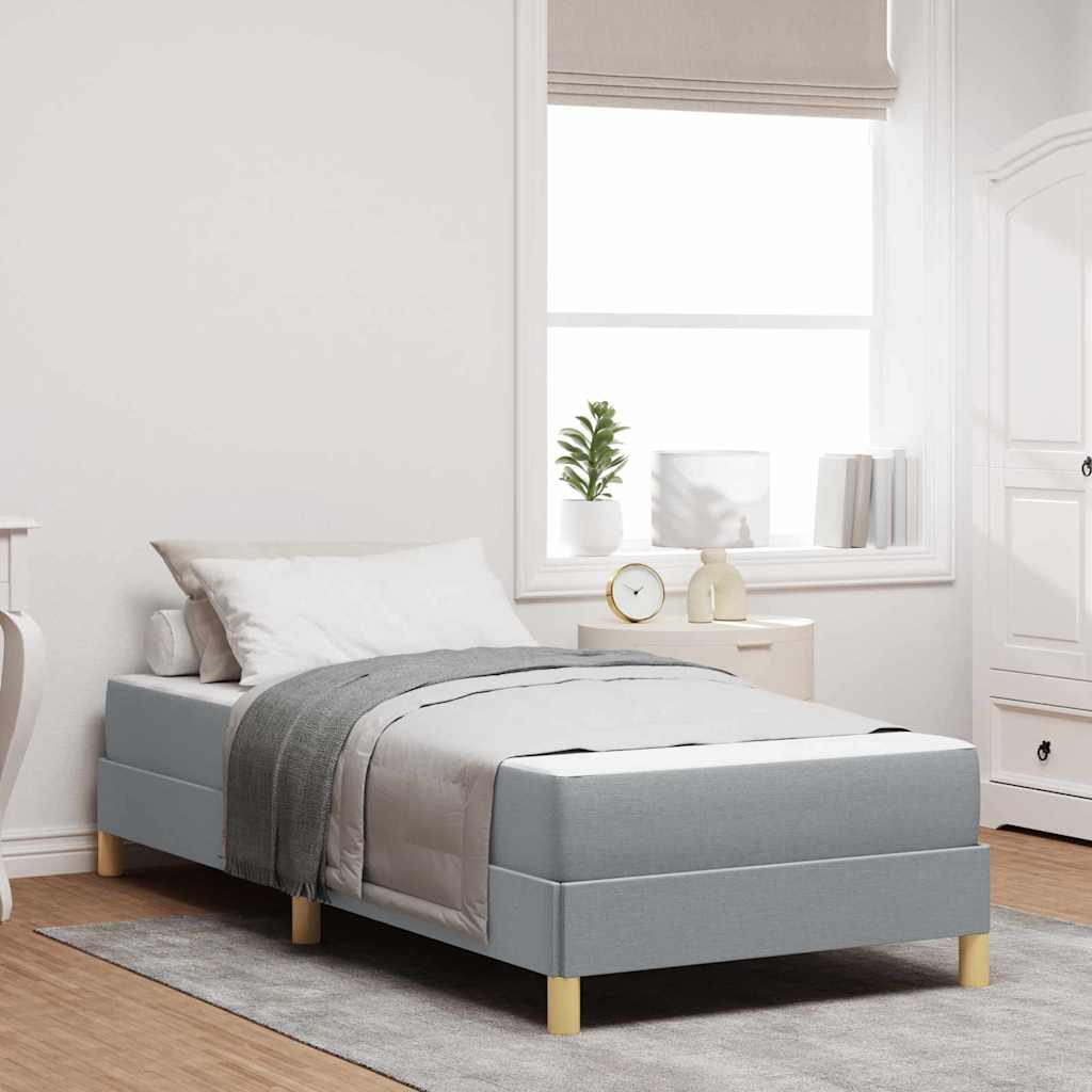 vidaXL Cama tipo Box Spring con colchón Gris Claro 80 x 200 cm tela