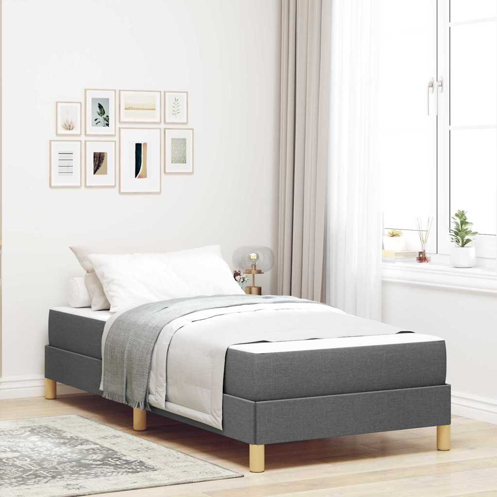 vidaXL Cama tipo Box Spring con colchón Gris oscuro 80 x 200 cm tela