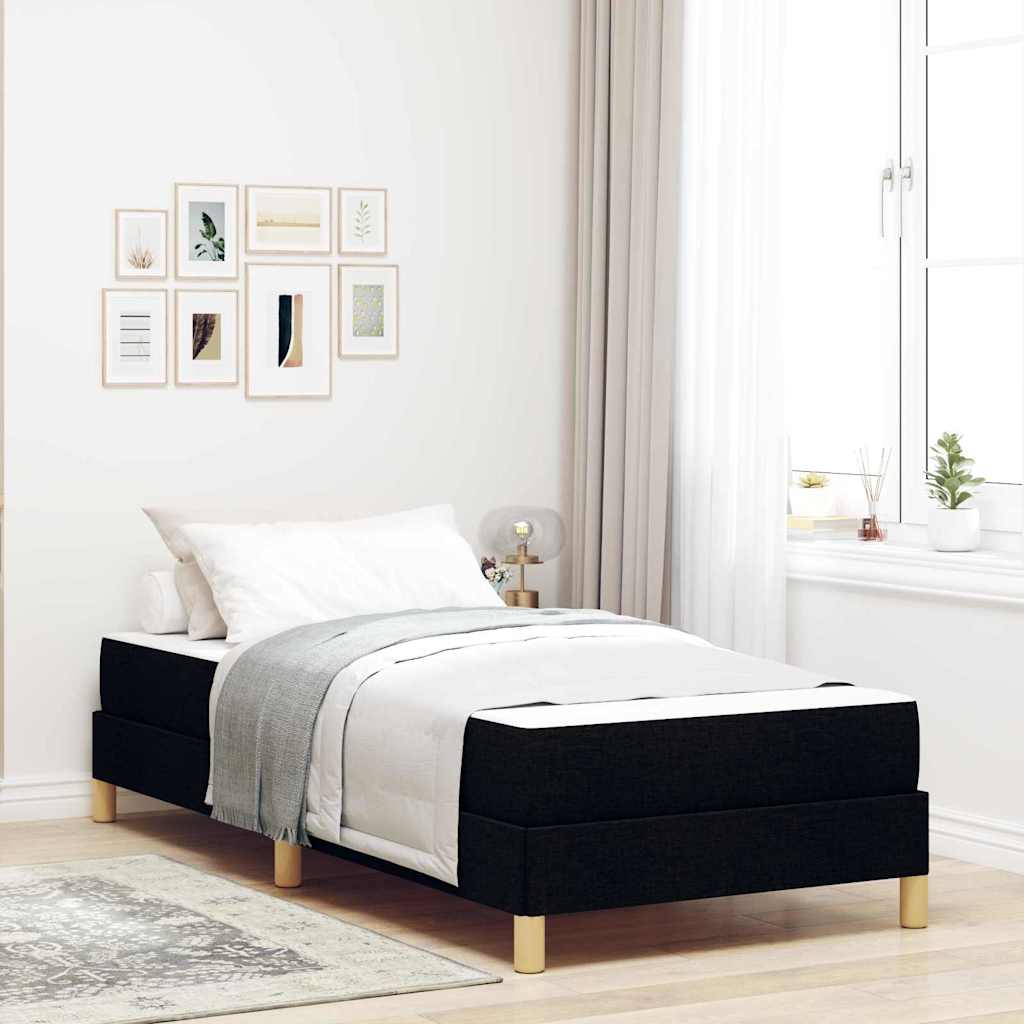 vidaXL Cama tipo Box Spring con colchón Negro 100 x 200 cm tela