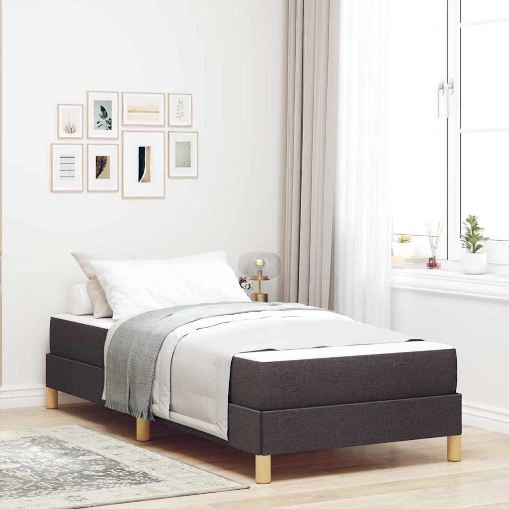 vidaXL Cama tipo Box Spring Marrón Oscuro 100 x 200 cm tela