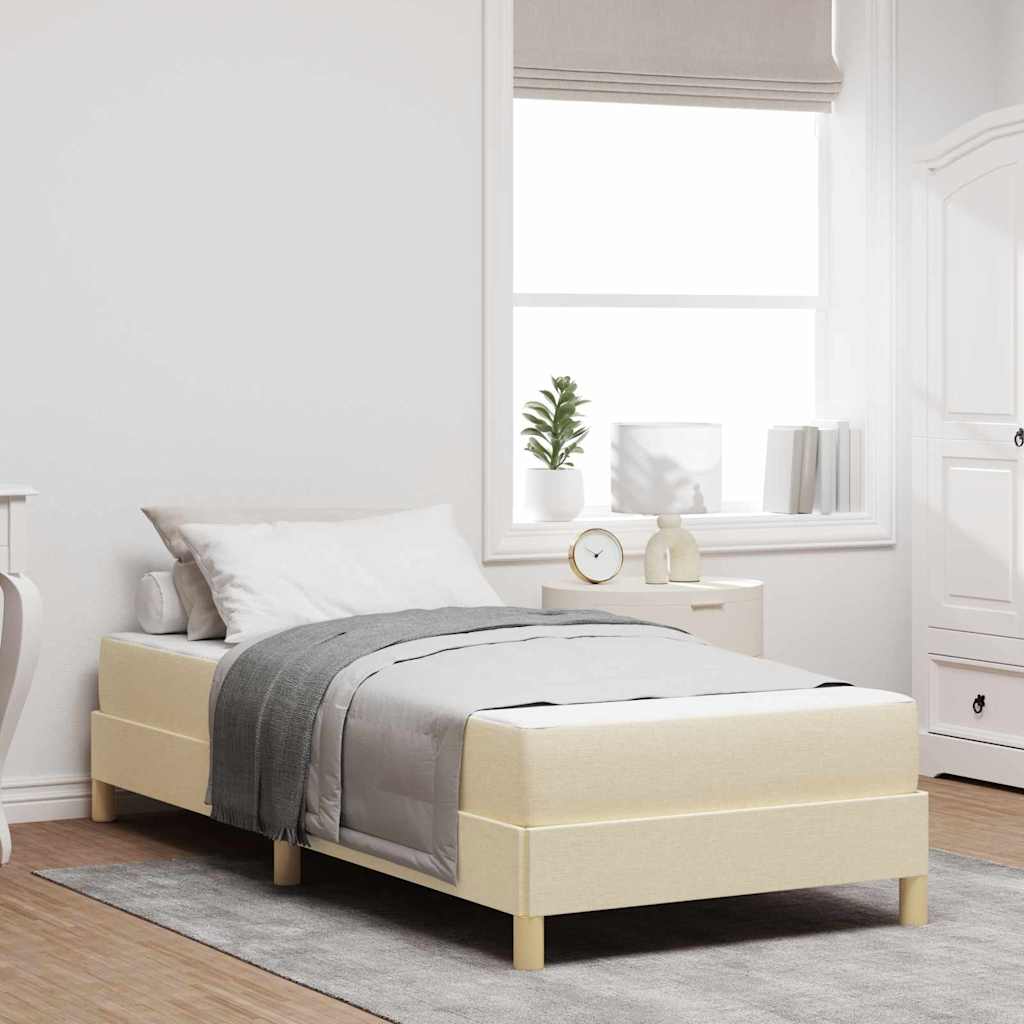 vidaXL Cama tipo Box Spring con colchón Crema 100 x 200 cm tela