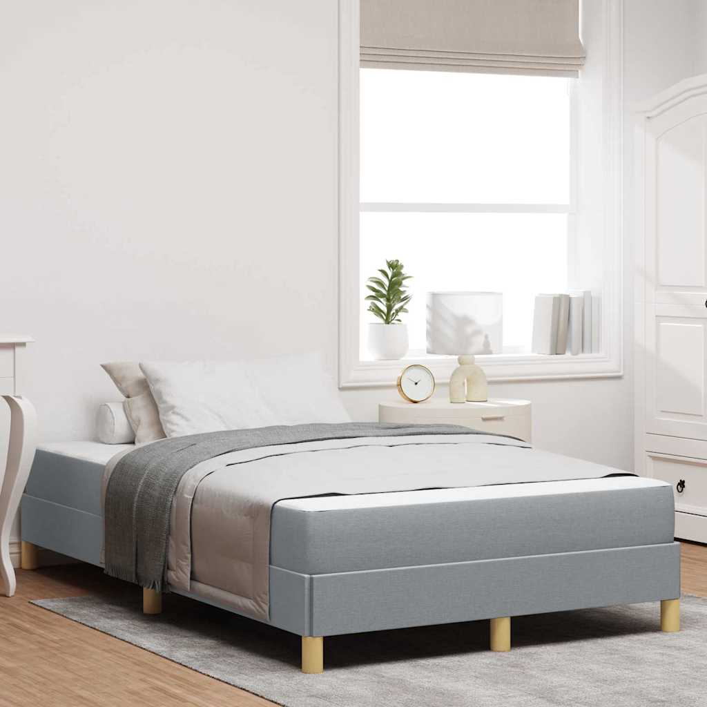 vidaXL Cama tipo Box Spring con colchón Gris Claro 120 x 190 cm tela