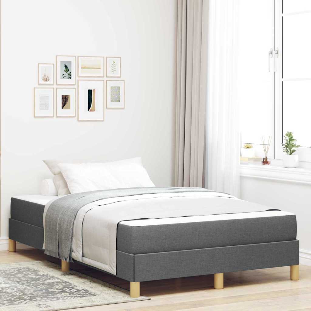 vidaXL Cama tipo Box Spring con colchón Gris oscuro 120 x 190 cm tela