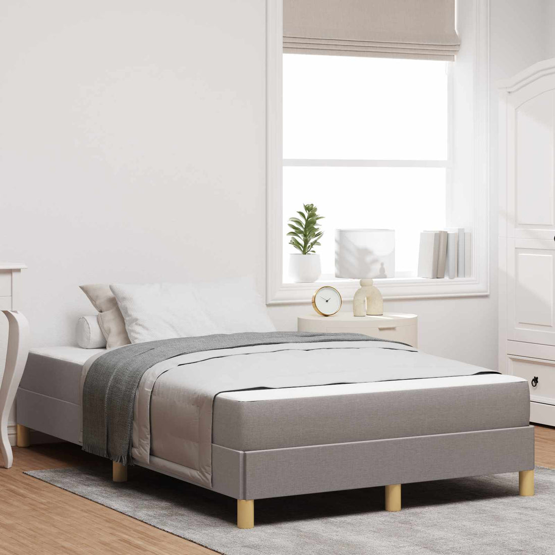 vidaXL Cama tipo Box Spring Taupé 120 x 190 cm tela