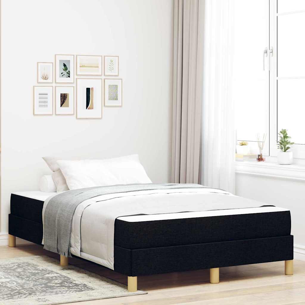 vidaXL Cama tipo Box Spring con colchón Negro 120 x 200 cm tela