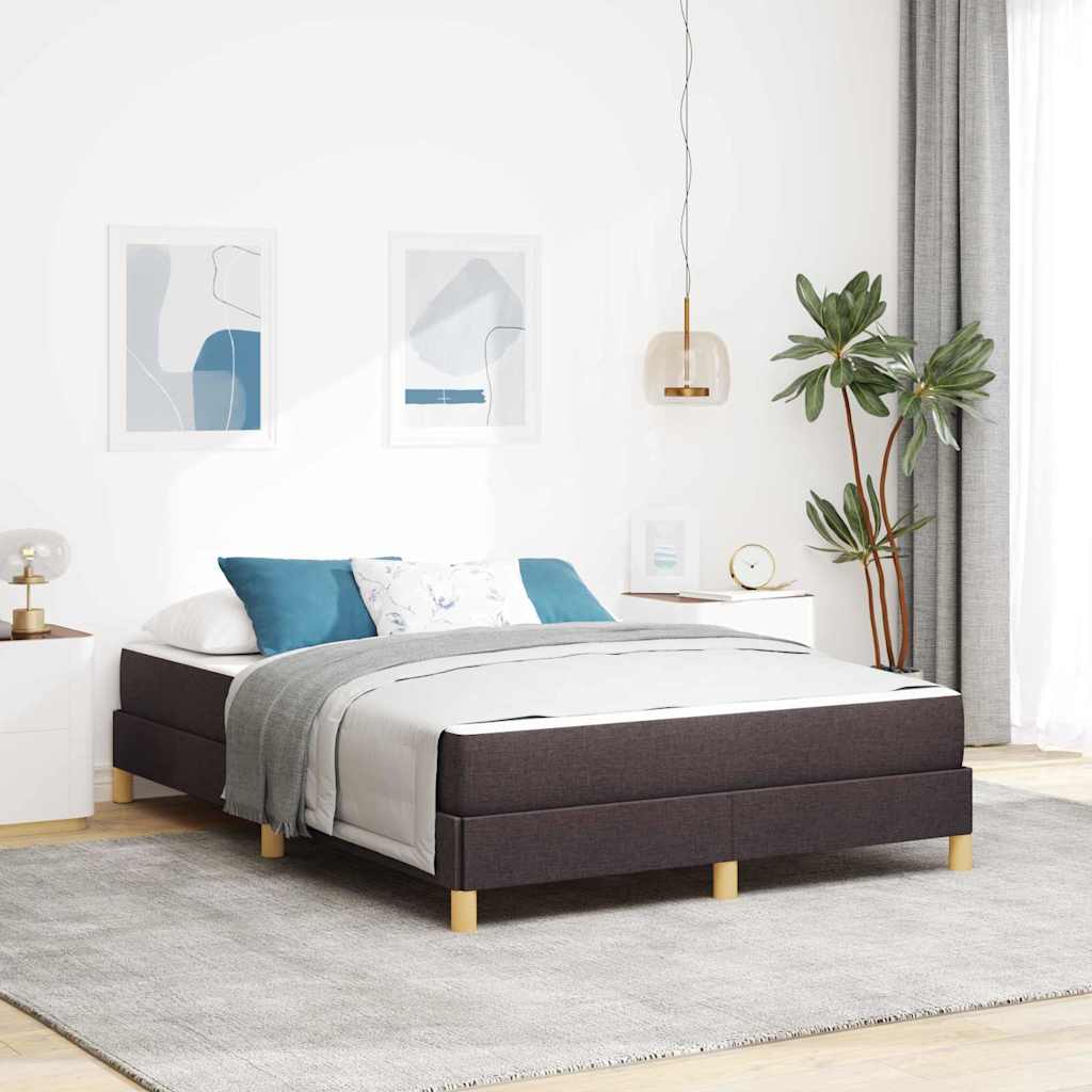 vidaXL Cama tipo Box Spring Marrón Oscuro 140 x 200 cm tela