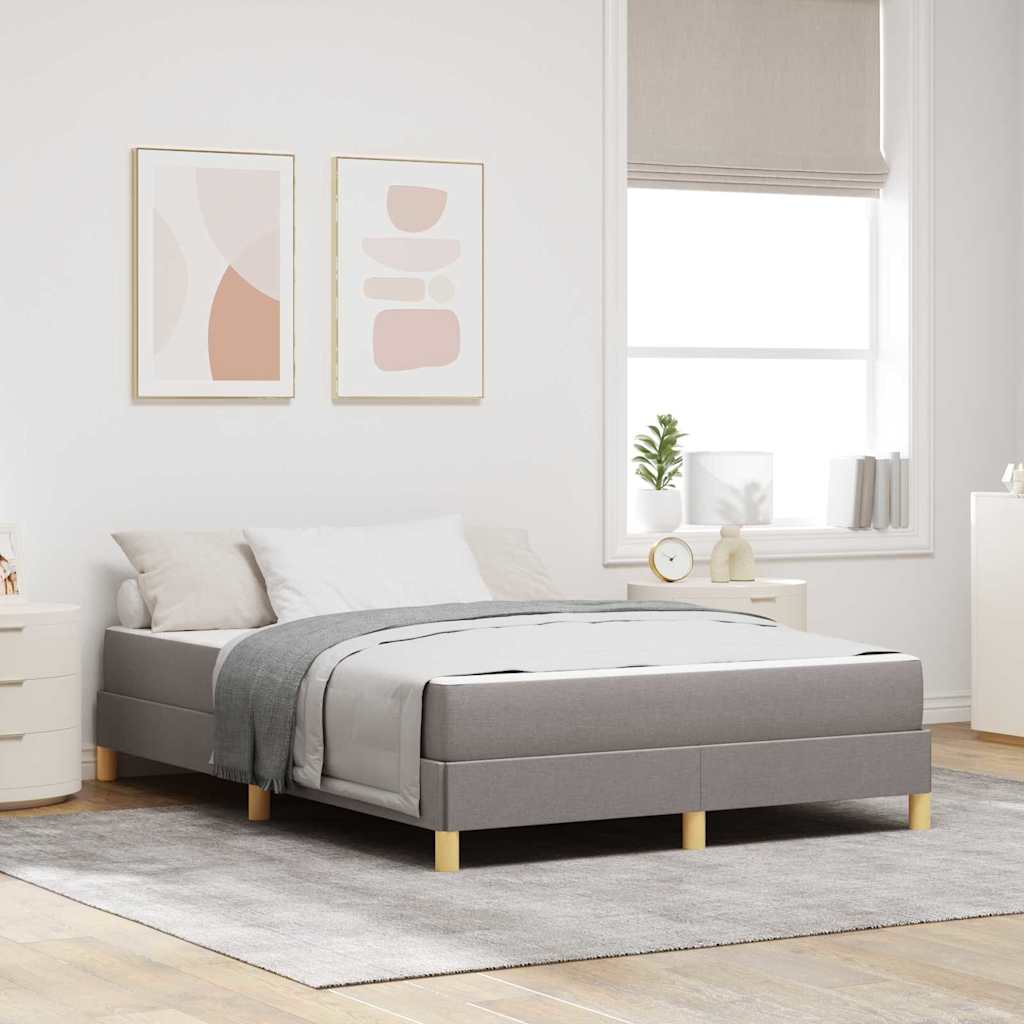 vidaXL Cama tipo Box Spring Taupé 160 x 200 cm tela