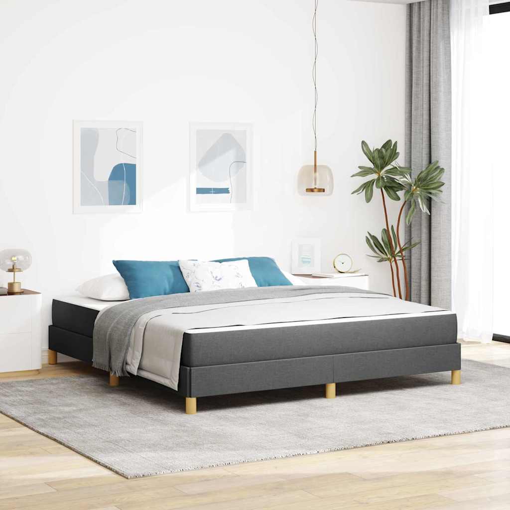 vidaXL Cama tipo Box Spring con colchón Gris oscuro 180 x 200 cm tela