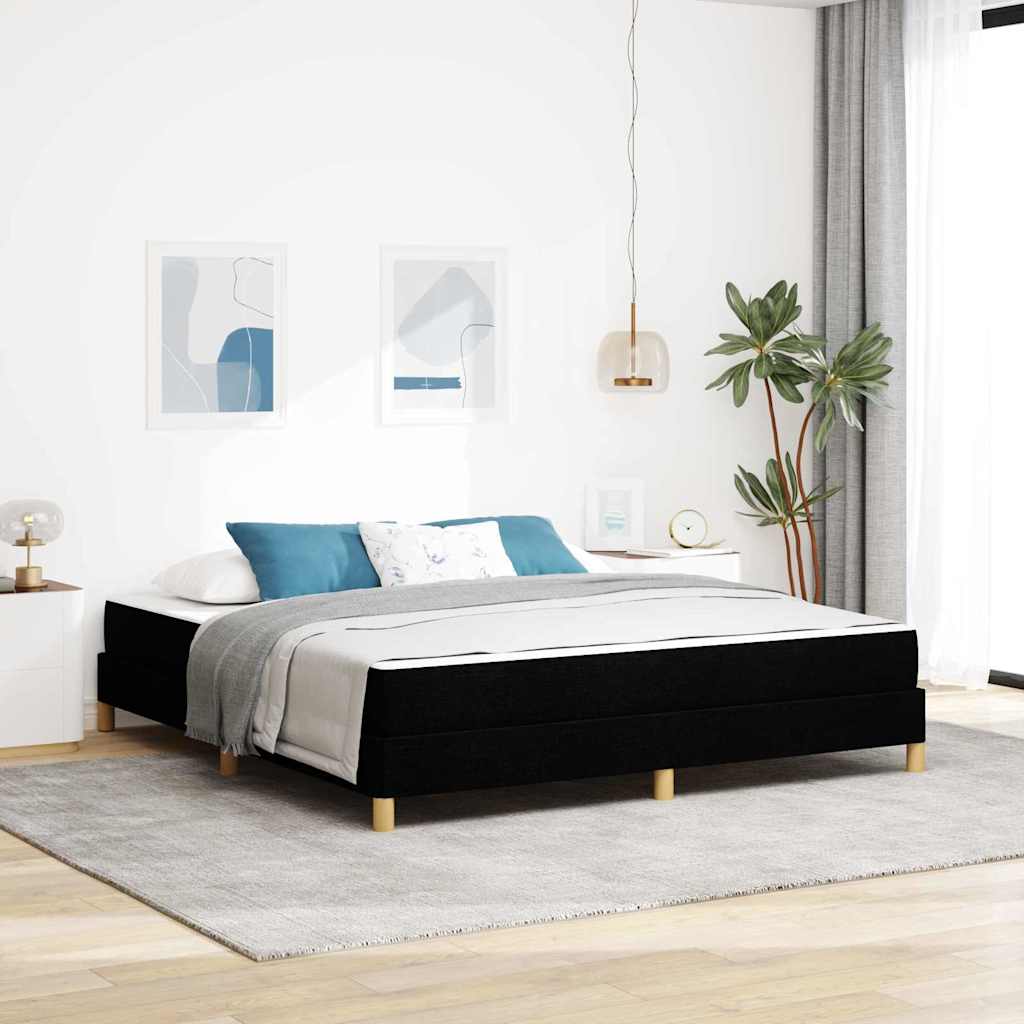 vidaXL Cama tipo Box Spring con colchón Negro 180 x 200 cm tela